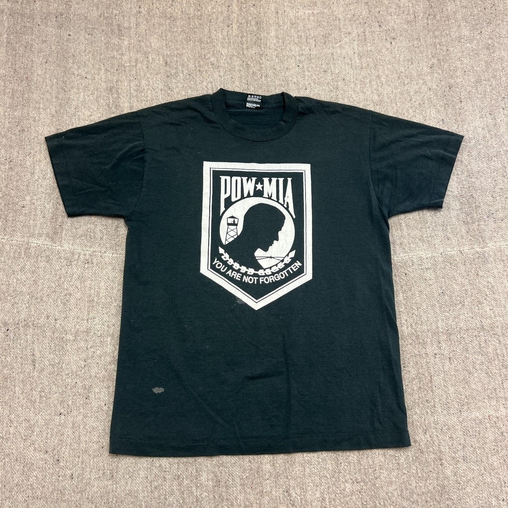 Vintage Pow Mia Shirt Mens Large Black 1990s You Are Not Forgotten